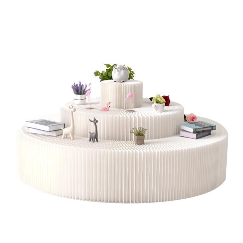 网红商场纸展示台甜品中岛台异形橱窗陈列圆形置物架婚庆展台