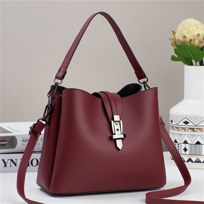 Women's Bag 2024 New Crocodile Pattern Bucket Bag Stylish Bag Shoulder Messenger Bag Handbag Korean Style Cross-Border Bags