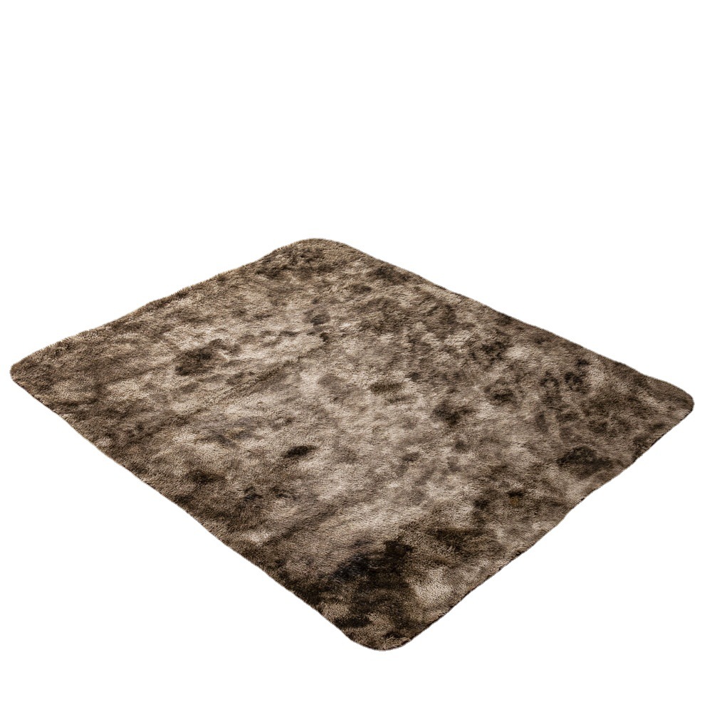 Tie-Dyed Long Fluff Living Room Carpet Floor Mat Bedroom Tea Table Cloth Nordic Instagram Style Thickened Washable Factory Wholesale