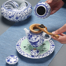 茶具套装手工青花瓷整套盖碗陶瓷白瓷茶杯新款功夫家用2023壶描金