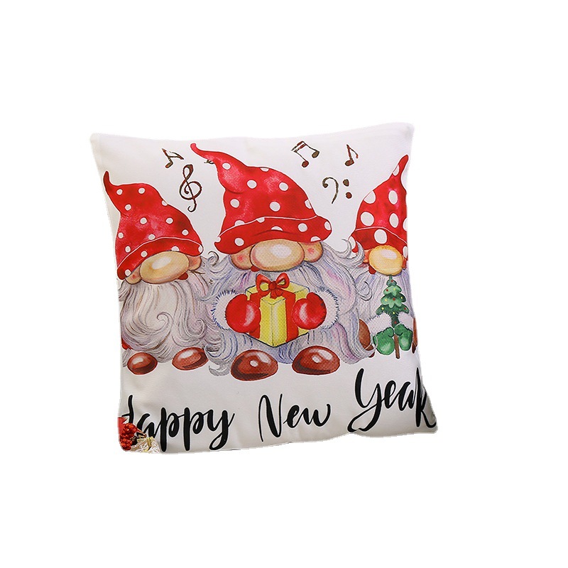 Spot Christmas Holiday Elements Pillow Cover Christmas Snowflake Throw Pillowcase Sofa Pillow High Color Fastness Can Be Used as Customer Pictures