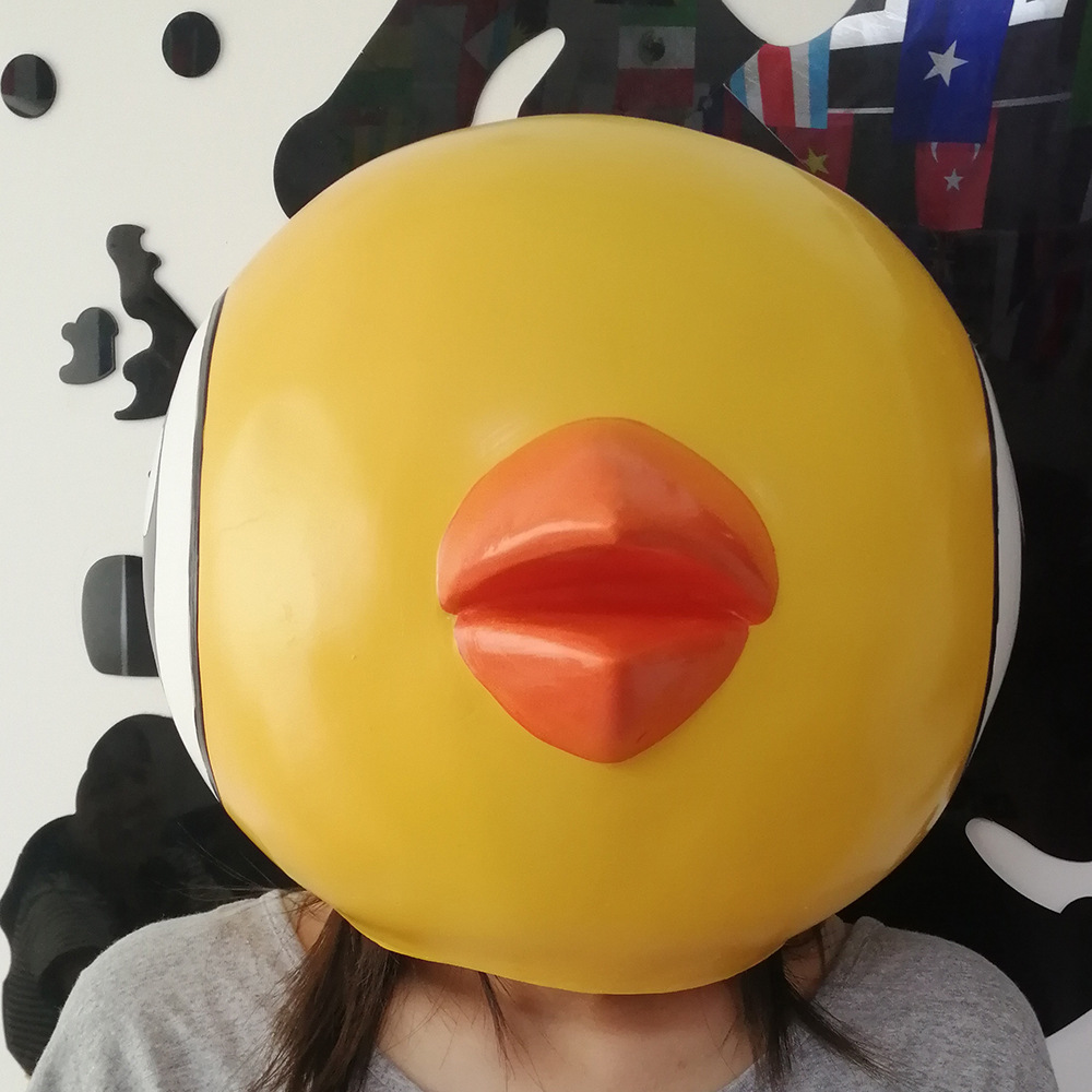 万圣节乳胶动物面具 游戏周边小鸡头套 大眼小黄鸡派对装扮道具