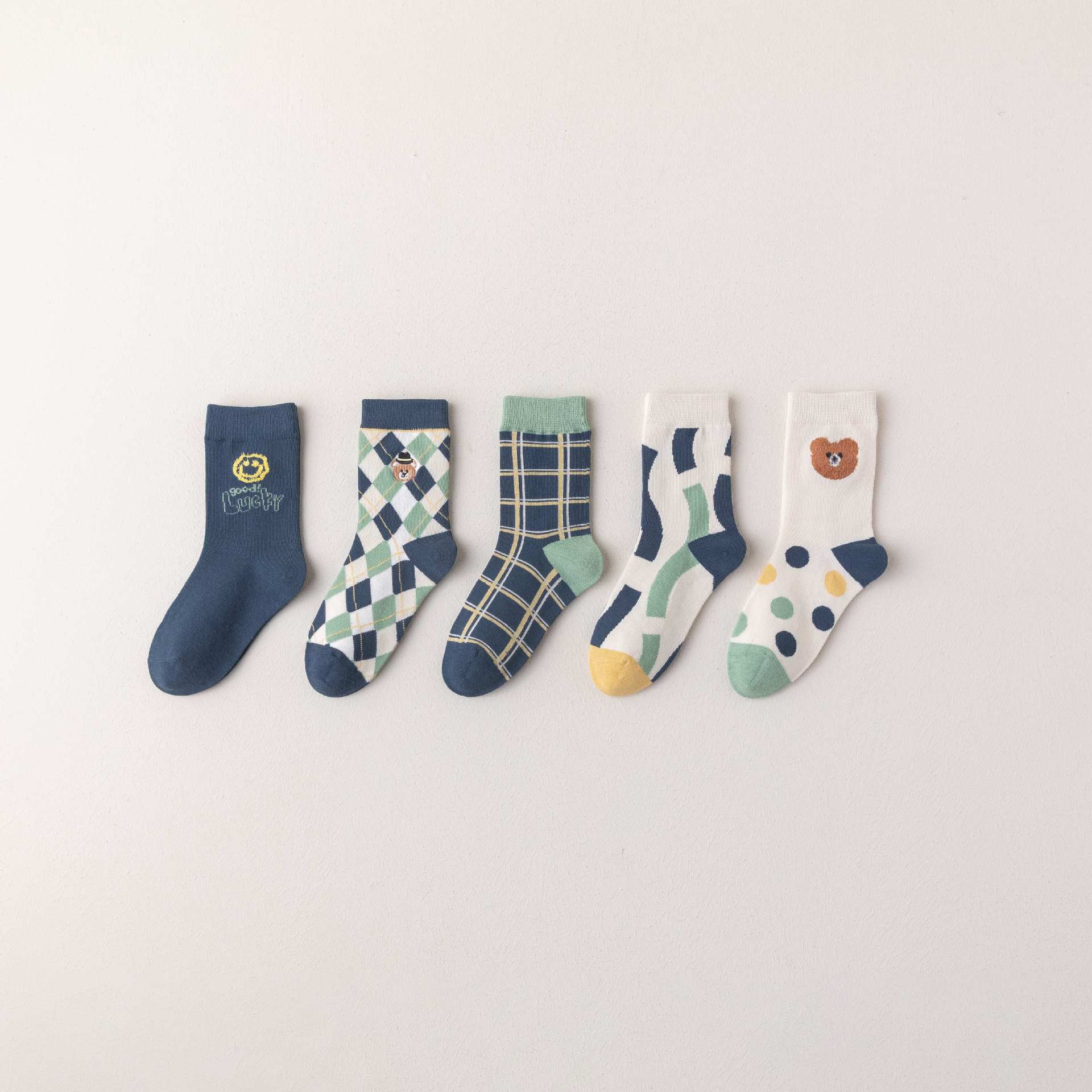 Boys' Cotton SocksSoft Skin-Friendly Not Easy to Pill Tube SocksKorean Style Striped All-Matching Kid's SocksSpring and Autumn New