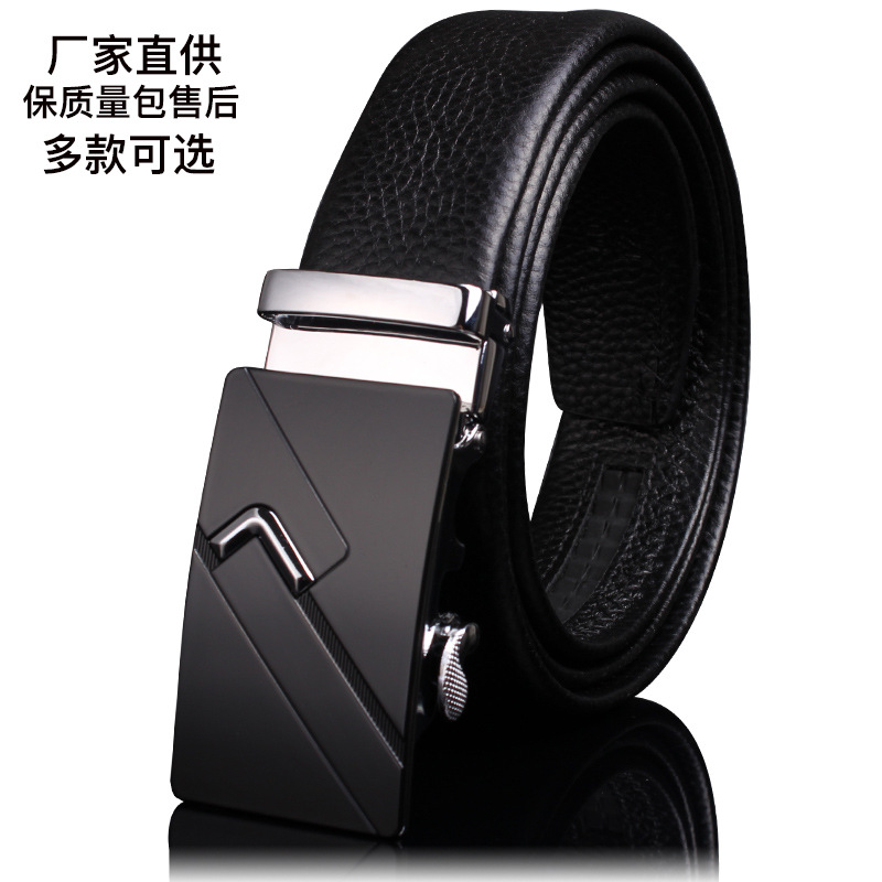 Factory Men's Leather Belt Wholesale Automatic Buckle Belt Men's High-End Men's Fashion Casual Belt Belt Men