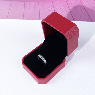 厂家直销中国黄金八角充皮纸首饰盒大戒指盒黄金饰品包装盒项链盒