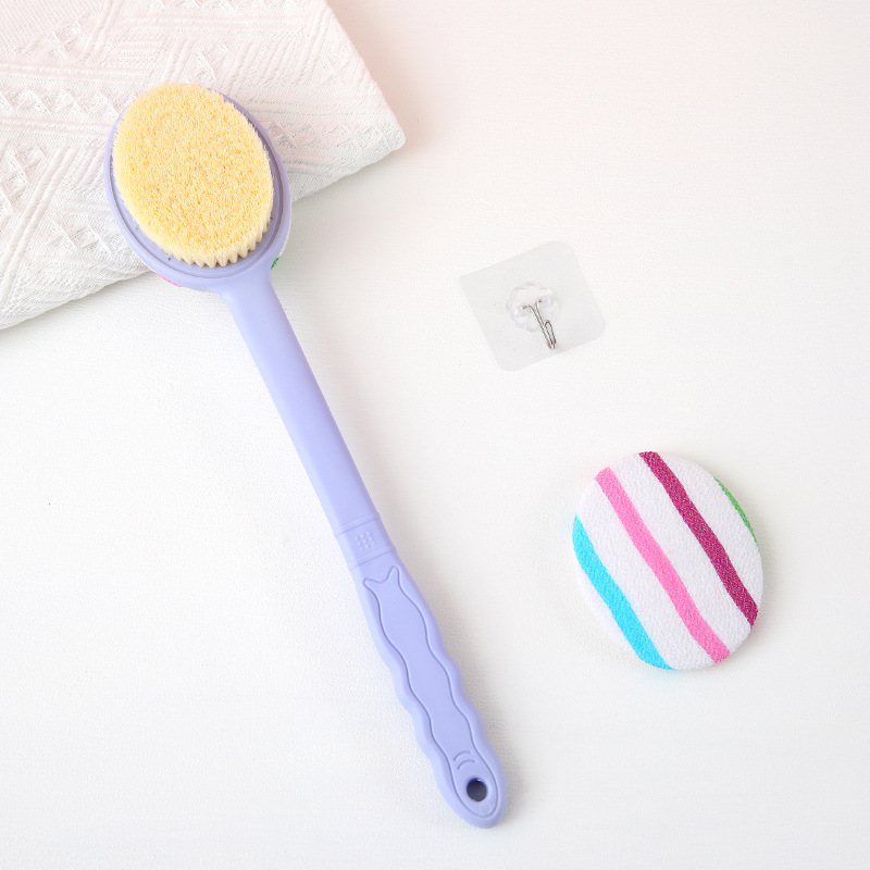 40cm Bath Brush Double-Sided Two-in-One Bath Back Rub Artifact Long Back Bath Gadget Back Scratching Back Rubbing Back