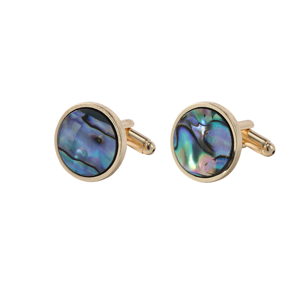 Abalone Fritillary Men's Cufflinks Love Gradient Shell Cufflink Wholesale Simple Square Metal Shirt Cufflink