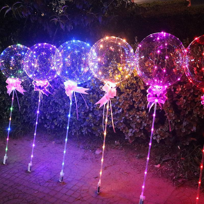 飘空摆地摊气球批发网红气球发球浪漫表白led波波球羽毛双层火