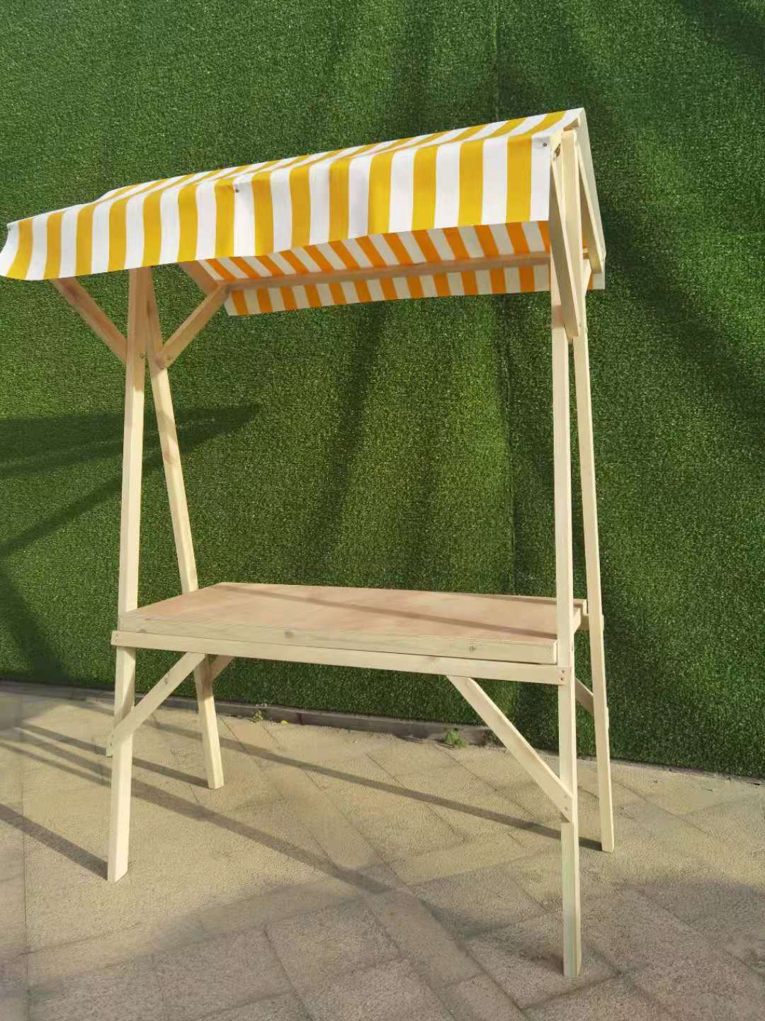 集市摊位 防腐木夜市摆摊移动摊位可折叠 布艺美食摊位活动展示架