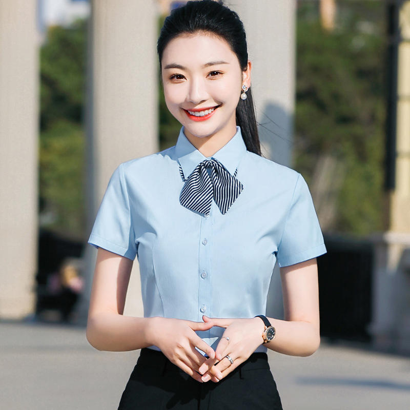 面试衣服女大学生夏短袖衬衣教师公务员面试服装女教师职业正装女