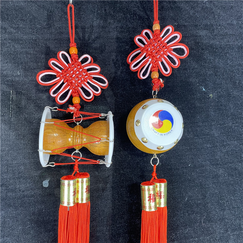 韩国民俗餐厅烤肉店装饰品 墙壁挂饰朝鲜鼓圆鼓长鼓 木质手工艺品