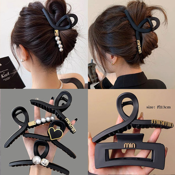 抓夹女后脑勺高级感后脑勺抓夹发量多大号发夹鲨鱼夹头发夹子头饰