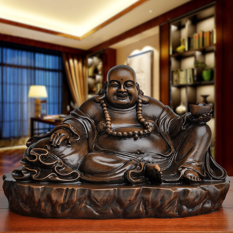 家居保平安大肚弥勒佛笑佛尼勒佛菩萨像摆件家用供奉桌面摆设大号