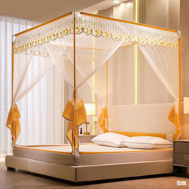 2023夏季新款全包t型门拉链蚊帐婴儿防摔三开门坐床式蒙古包全底