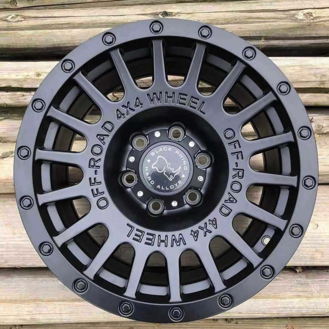 16 17 18寸越野负值黑犀牛轮毂皮卡h9普拉多bj40纳瓦拉帕杰罗改装