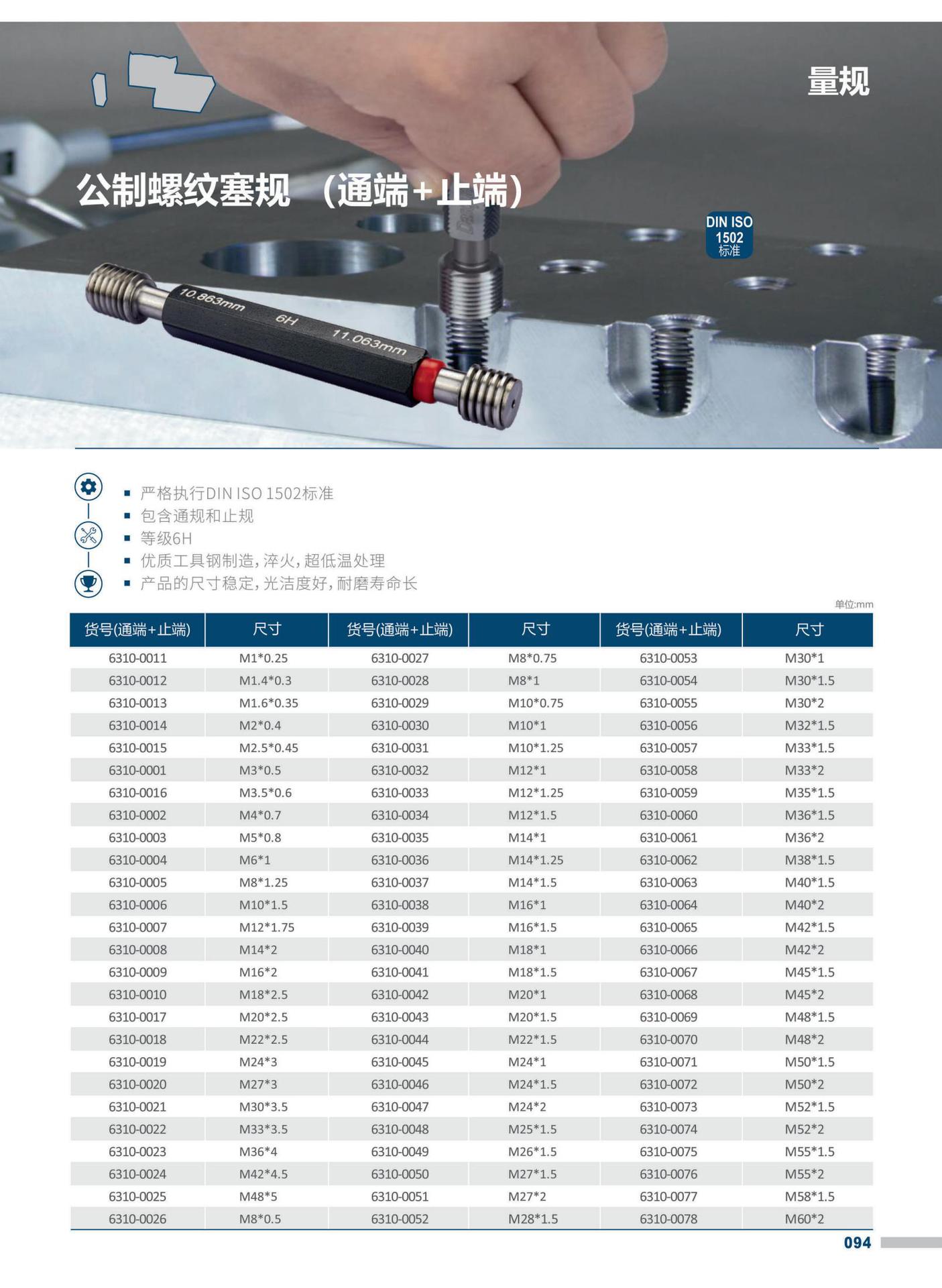 达时科公制粗牙螺纹环规m1/1.4/1.6/2/3/3.5-m48 6g螺纹通止规