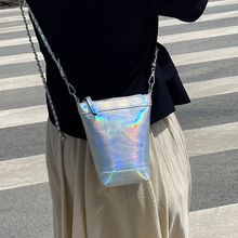 装手机的小包包女2024新款迷你夏季高级感轻便镭射链条单肩斜挎包