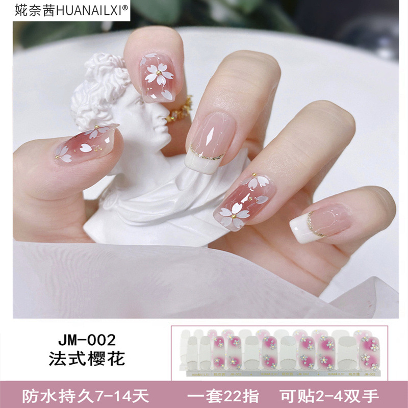 22-Finger High-Texture Gel Nail Stickers Three-Dimensional Imitation Diamond Nail Polish Film TikTok Same Style Nail Sticker Baking-Free Full Stickers