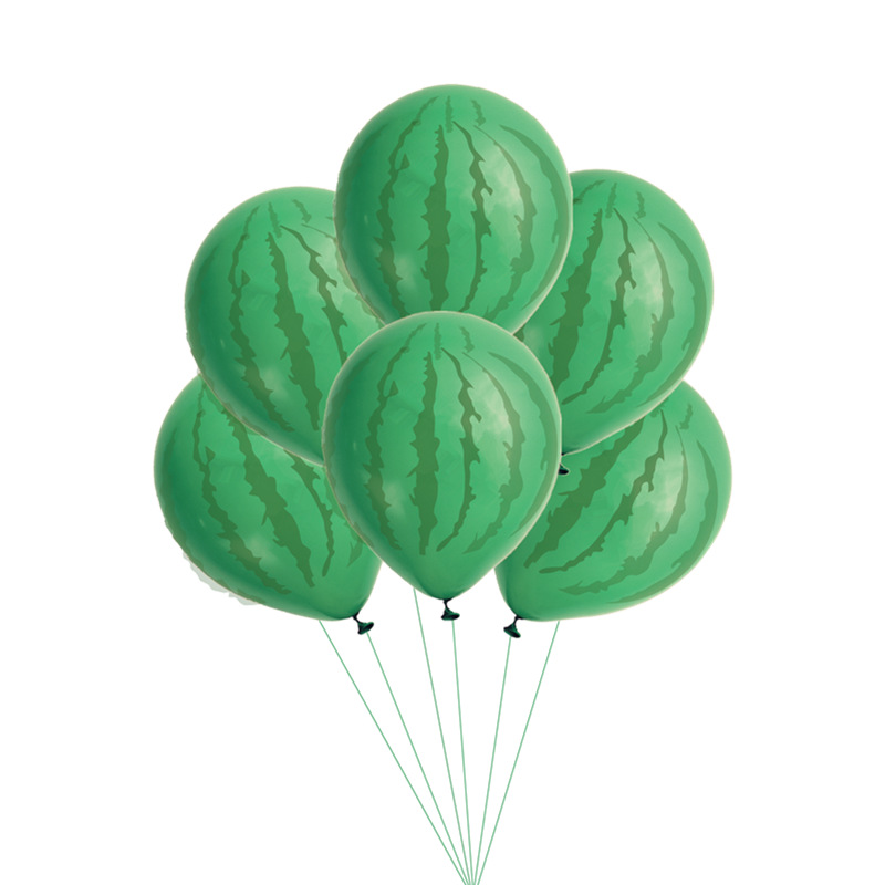 跨境10个装西瓜乳胶气球 夏威夷派对装饰 森系生日主题派对布置
