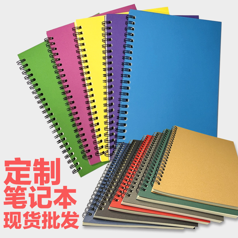 A5 Coil Customized Kraft Paper Notebook Enterprise Advertising Office Printable Logo Flip Book