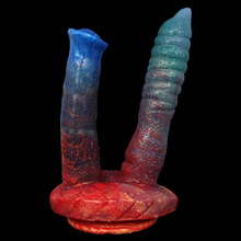 luuk新款双头阳具彩色硅胶仿真动物假阴茎肛阴两用自慰棒情趣用品