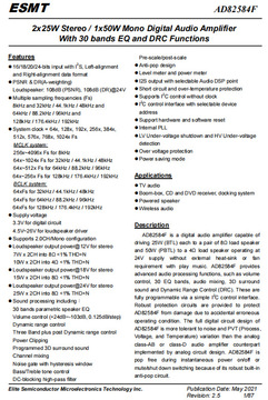 ad82584f数字音频放大器能够驱动25w先进的音频处理eq