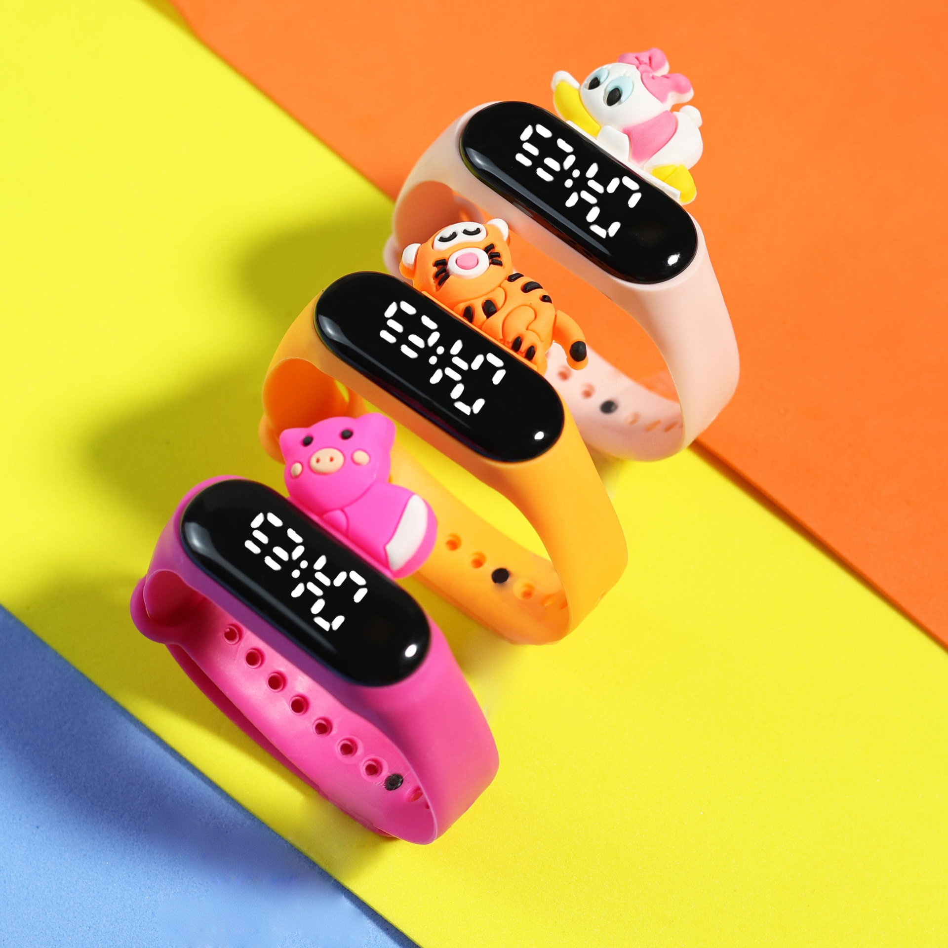 New Products in Stock [Lying Doll] Children's Watch Cartoon Student Led Bracelet Sports Waterproof Electronic Watch