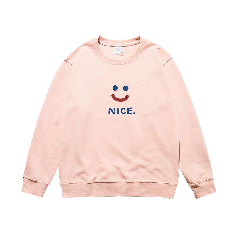 fh男装|2024秋冬韩版卡通笑脸男士帽衫加绒加厚圆领卫衣3xl外套