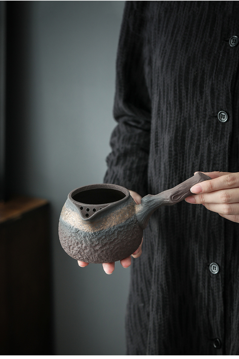 古早烧煮茶器陶瓷煮茶壶可明火电陶炉公道杯白茶黑茶烧茶壶侧把壶
