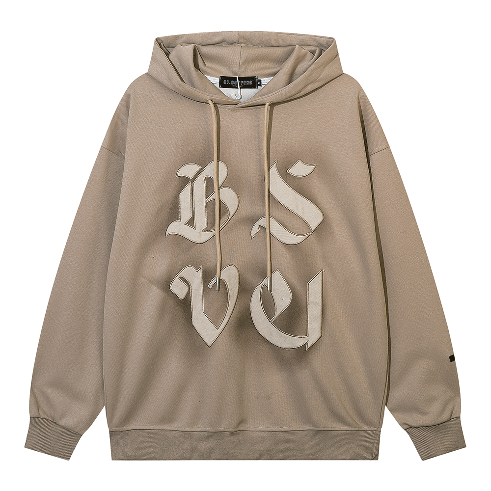 graf原创品牌bogo长颈鹿印花喷漆涂鸦效果手绘加绒美式宽松帽衫