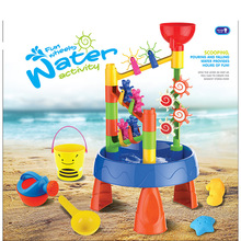 跨境沙滩桌水车漏斗儿童戏水管道转转乐浴室亲子互动夏季户外玩具
