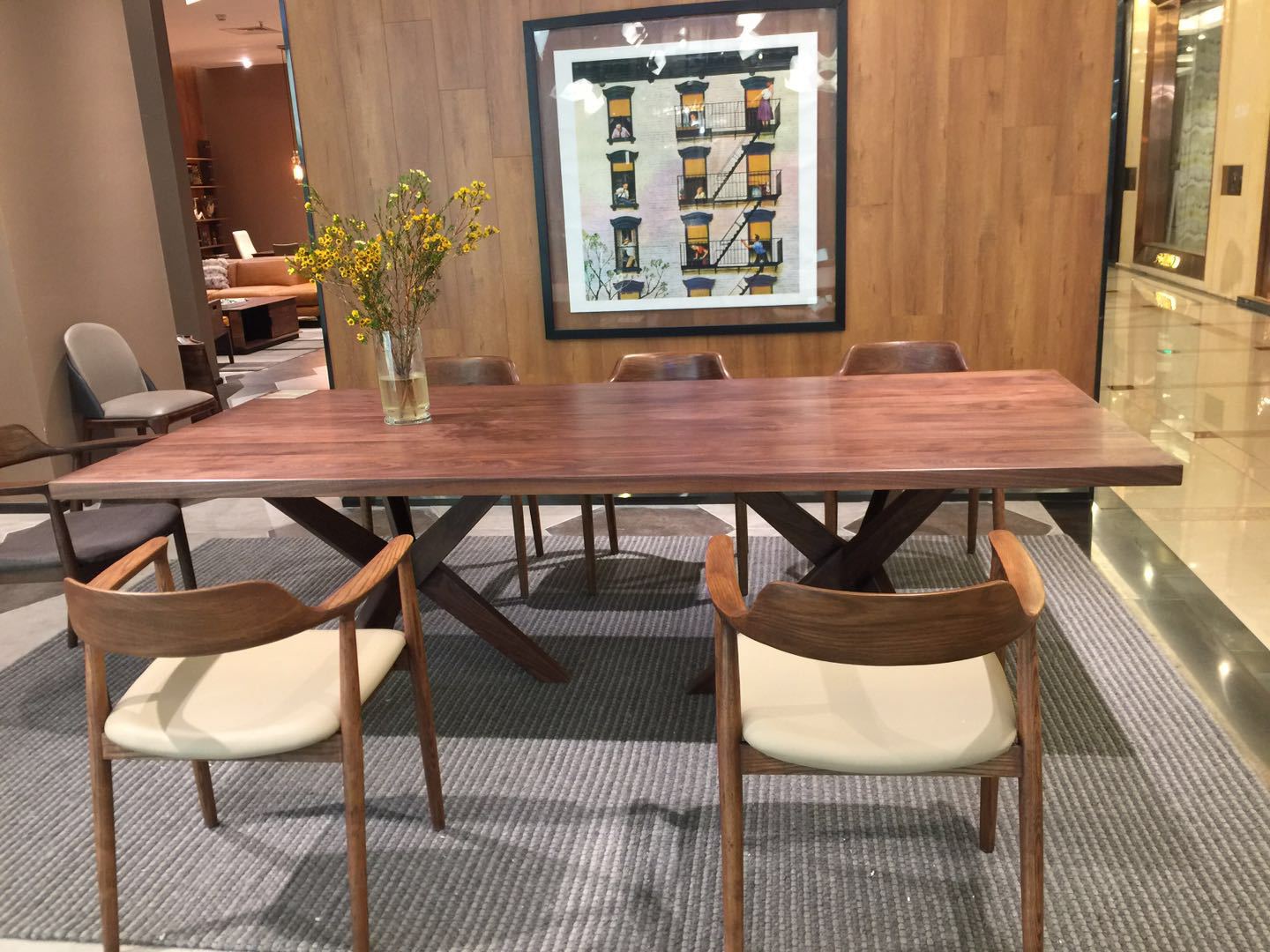 现代简约桌子餐桌椅餐桌圆形圆转盘农家乐加大橡木婚庆圆台面圆桌面