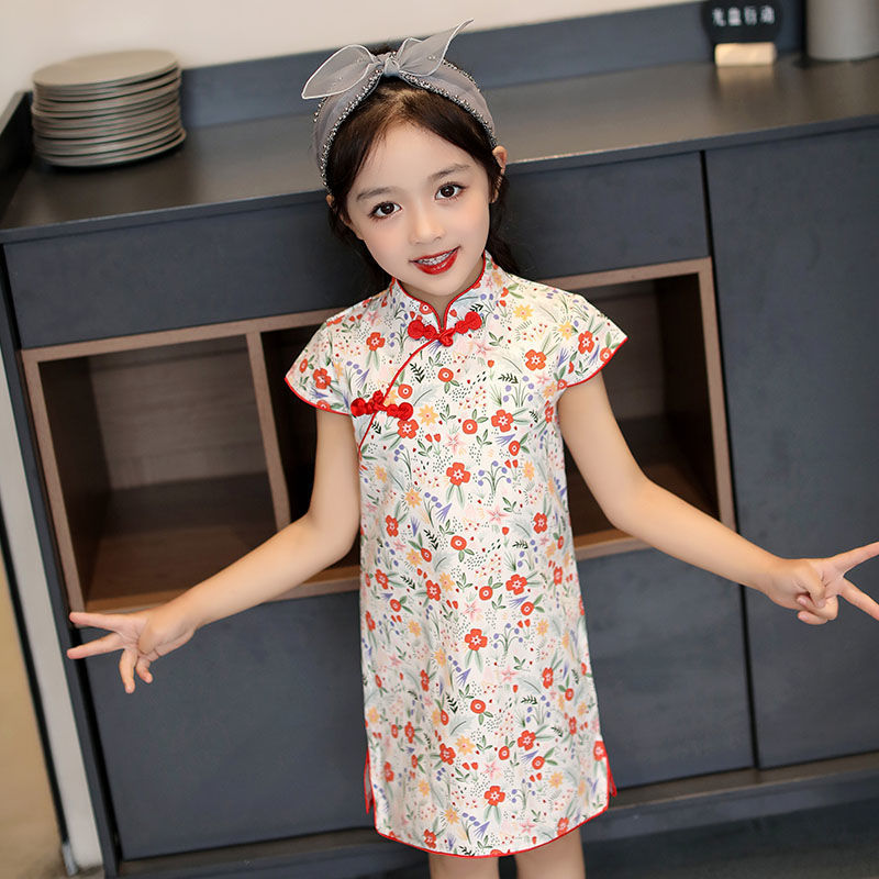 女童旗袍夏儿童旗袍裙中小童大童小孩幼儿宝宝中式改良连衣裙
