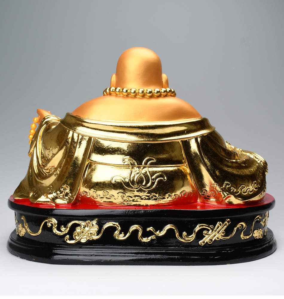 弥勒佛摆件大肚开心佛像金身金脸弥勒居家宽体笑佛开业礼品摆件