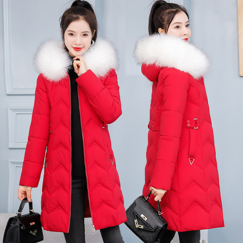 反季羽绒棉服女中长款款棉衣2021秋冬新款棉袄韩版修身女冬季外套