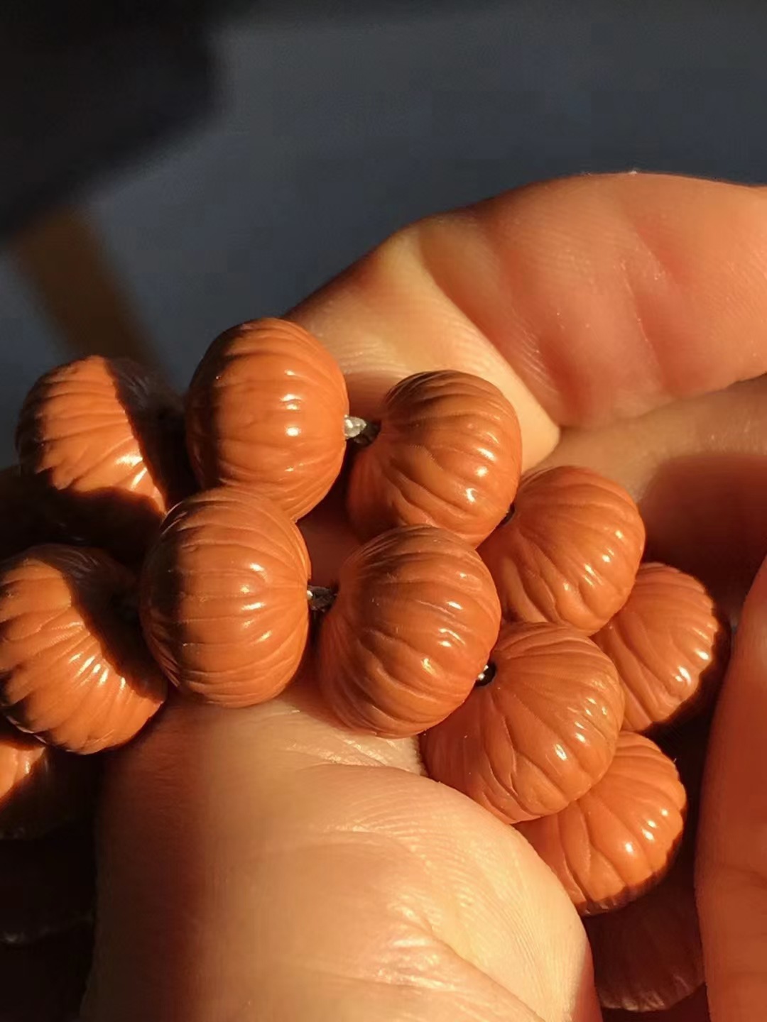 土豪猴头凤羽猴头核桃单圈文玩猴头108长串猴头手串 大量批发