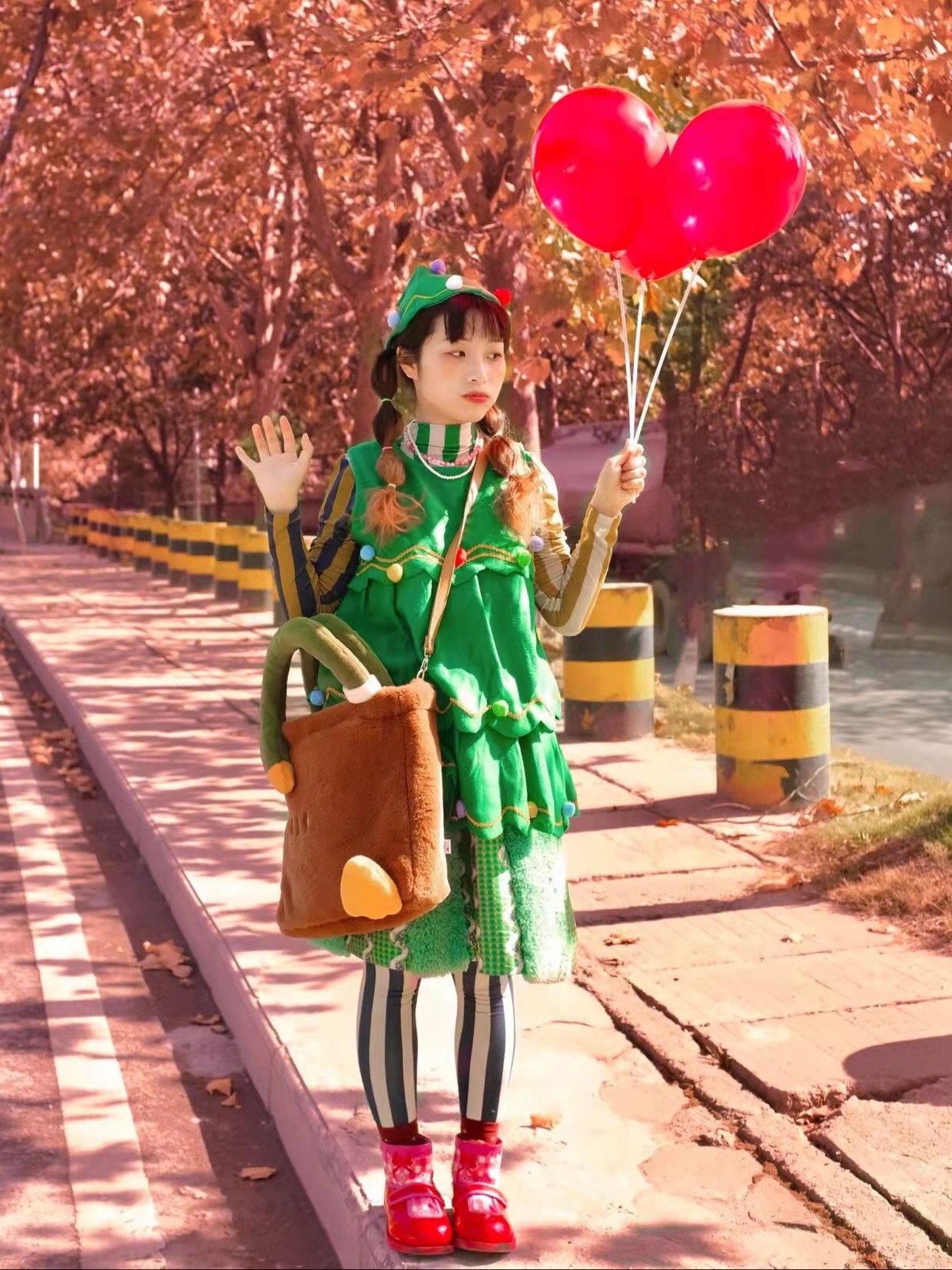 浩南小哥 痞幼同款春游女装服装连衣裙写真拍照穿搭衣服套装