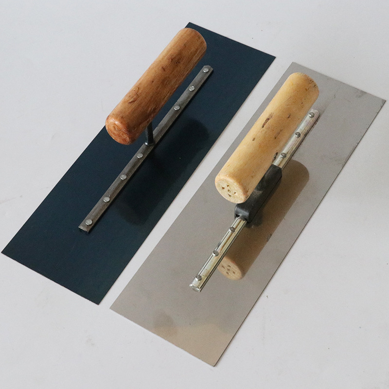 厂家批发高弹锰钢推刀木柄抹泥刀加厚泥抹子油工工具推刀批灰刀