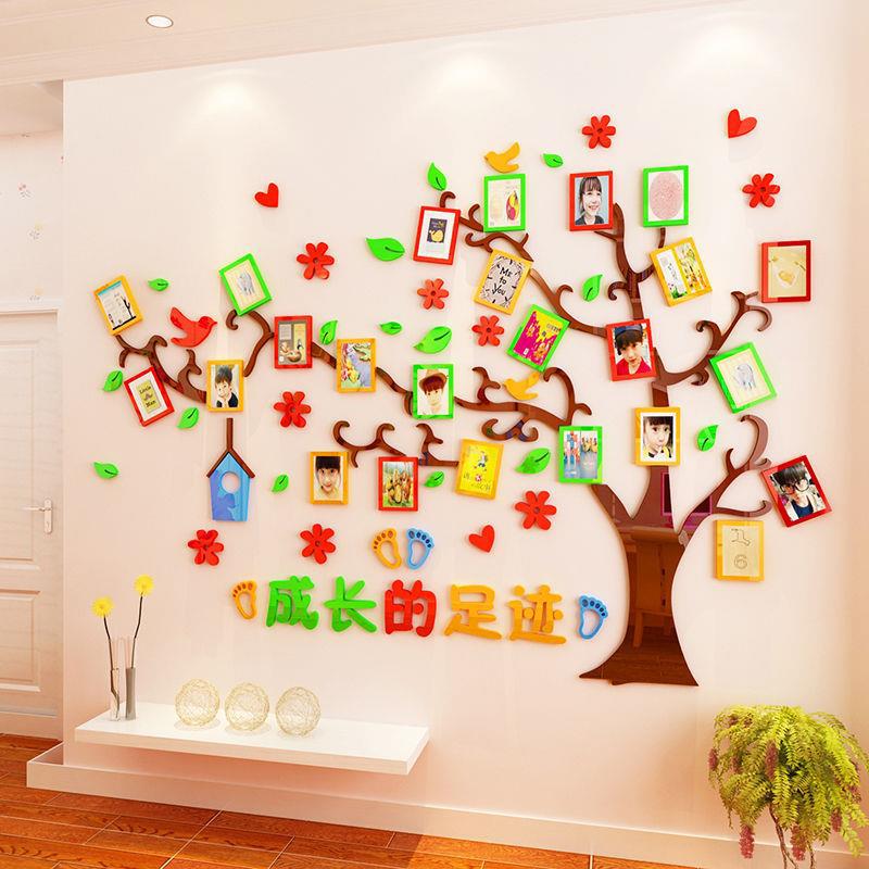 成长树宝宝墙贴画亚克力照片墙装饰儿童房幼儿园墙面贴纸背景墙纸