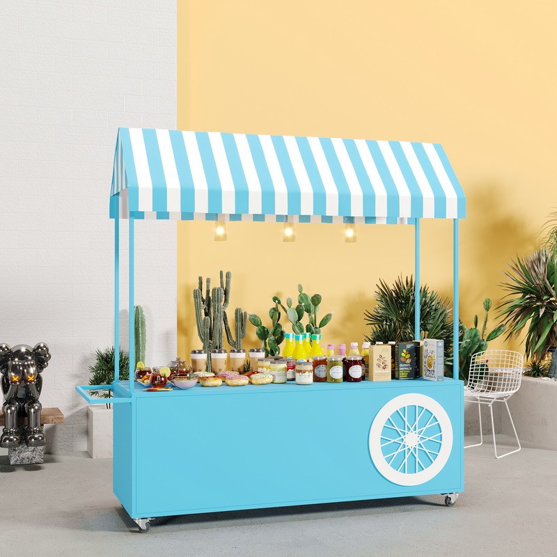 铁艺餐车地摊花车摆摊小推车户外移动小吃摊位车夜市车售货车
