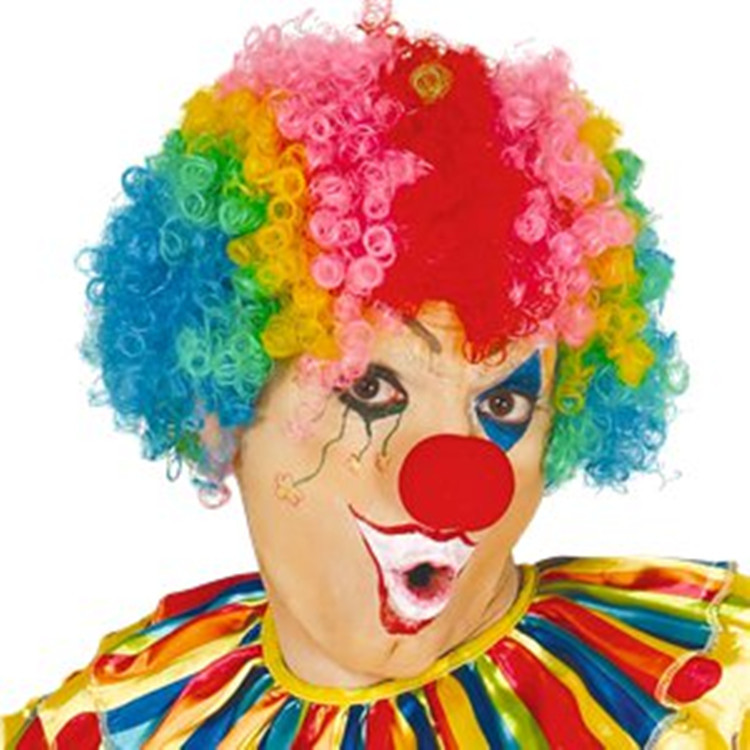 七彩虹色爆炸头小丑假发套电影自杀小队cosplay衣服装扮道具