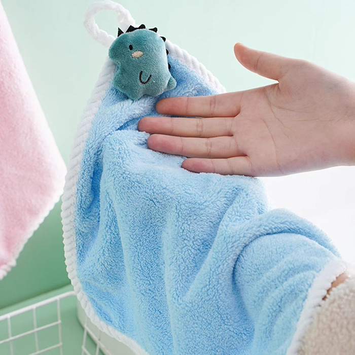 Hand Towel Hanging Cotton Absorbent Small Towel Children's Hand Washing Towel Baby Hand Towel Kitchen Quick-Drying Rag
