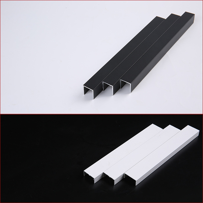 包边铝槽u型槽u槽铝合金u型条黑白玻璃轨道卡槽扣条凹槽槽铝型材