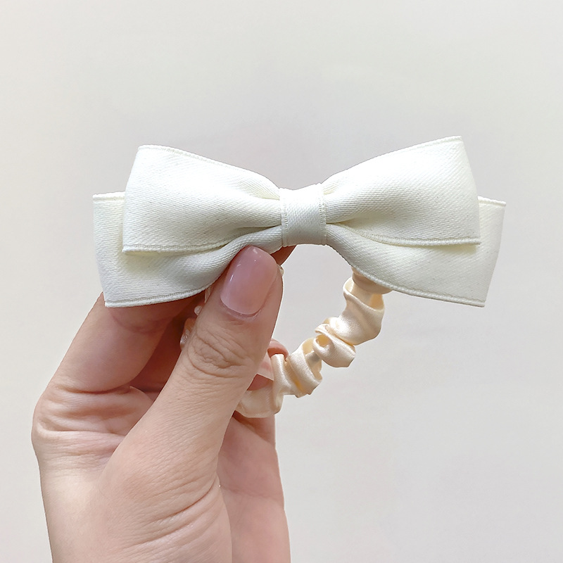 Bowknot Hair Ring Large Intestine Ring French Simplicity Cute Hair Band for Girls Autumn and Winter Elegant Headdress Hair Accessories