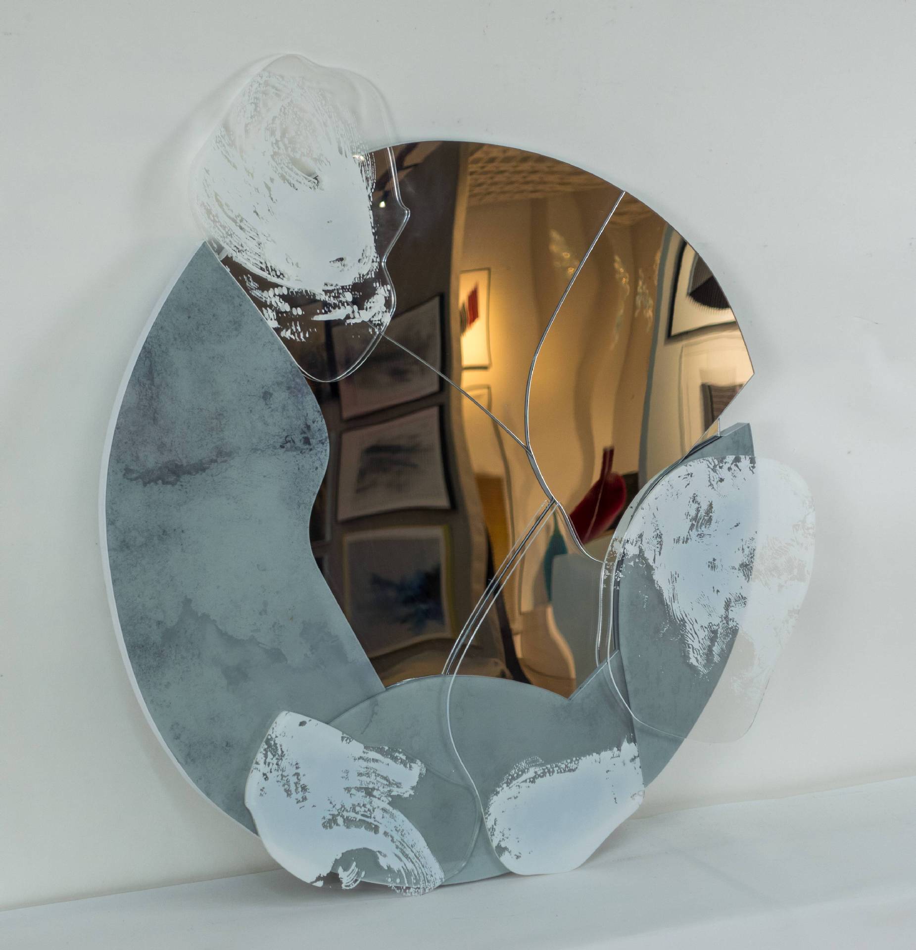 简约现代亚克力镜面装饰画设计师定制工艺画样板房酒店客厅实物画