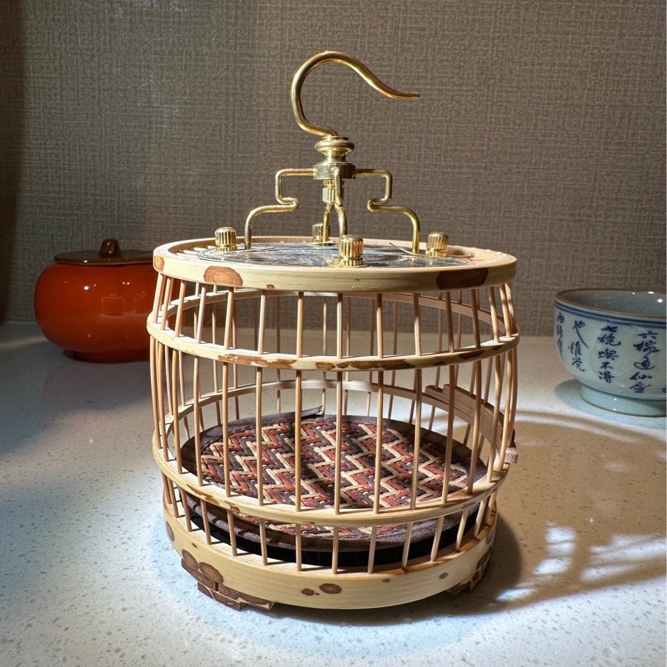 梅妃竹蝈蝈笼鼓形虫器文玩精品虫具-阿里巴巴