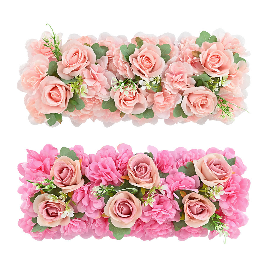 Artificial Flower Rose Strip Flower Row Mori Style Scene Layout Wedding Scene Fake Flower Amazon Hot Sale Rose Flower Row