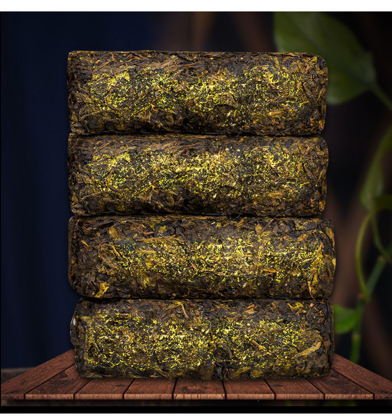 【送茶针】安化黑茶陈年金花茯砖茶2斤收藏款高品质黑茶