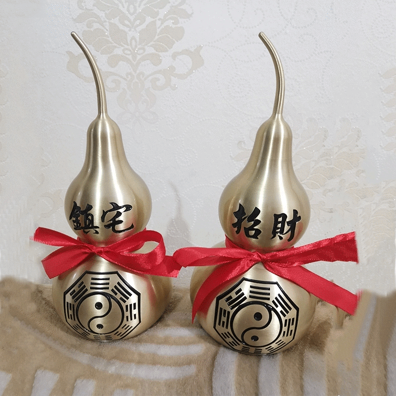 Manufacturers Supply Large and Small Copper Gourd Ornaments Gourd Car Ornaments Automobile Hanging Ornament Creative Hollow Copper Gourd Pendant