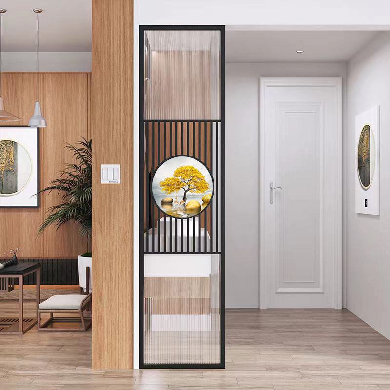 入户门正对卫生间隔断屏风简约现代对着厕所洗漱台洗手台遮挡玄关